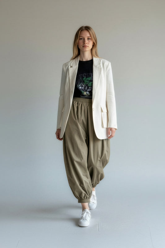 Nomad Oversized Blazer - Salt