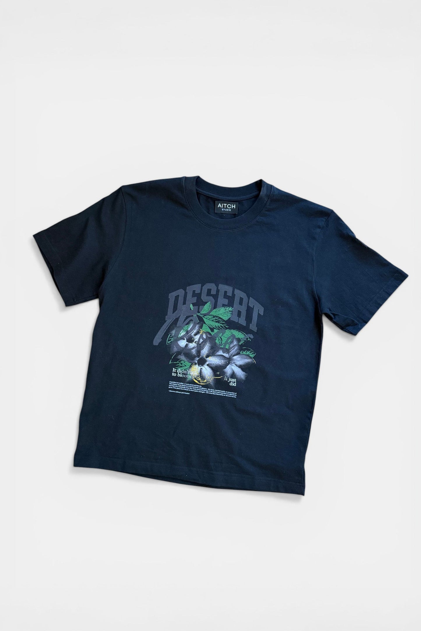 Essential Unisex Tee - Midnight Dune / Desert Rose Art