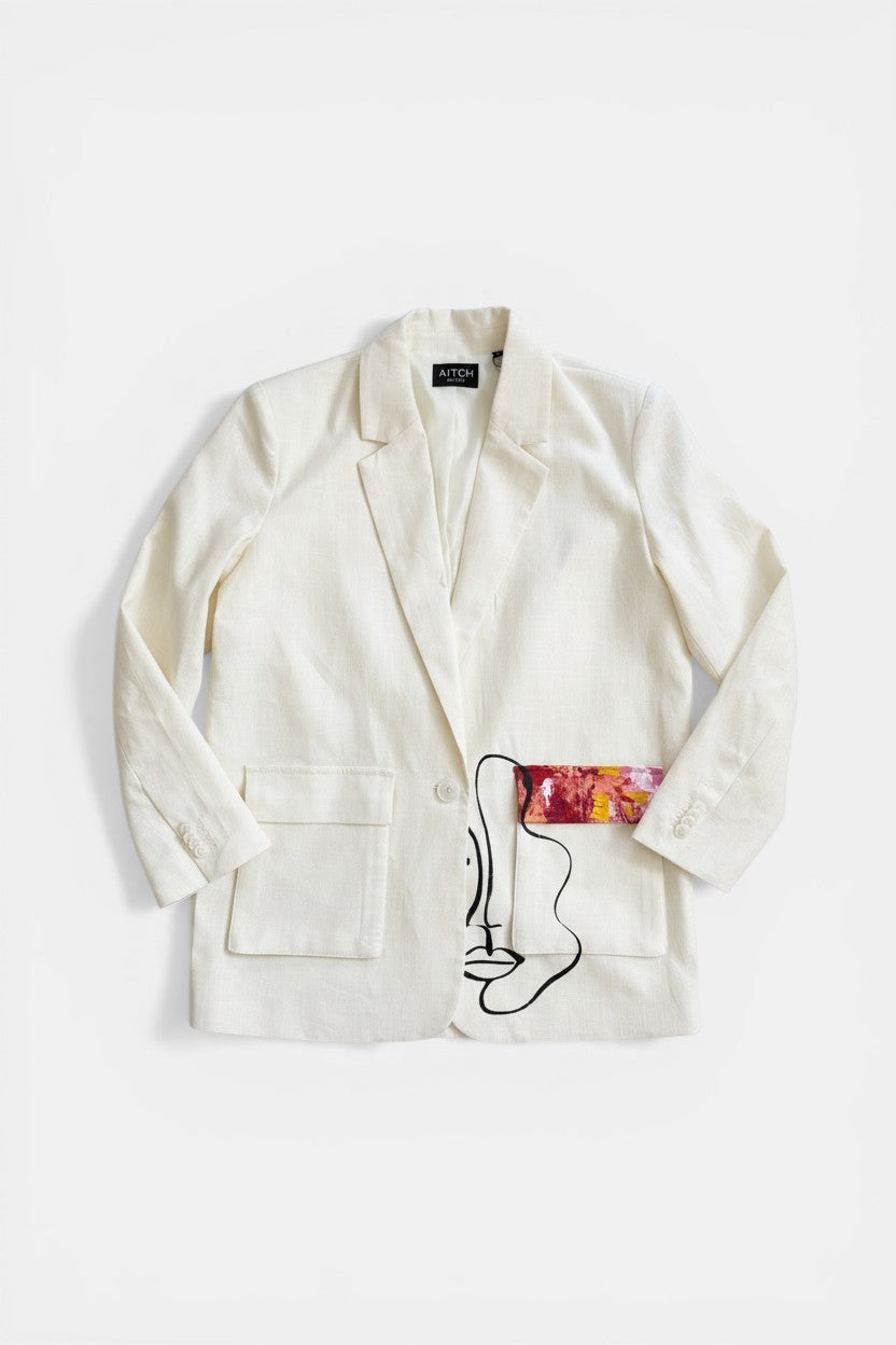 Nomad Oversized Blazer - Salt / Unseen Art