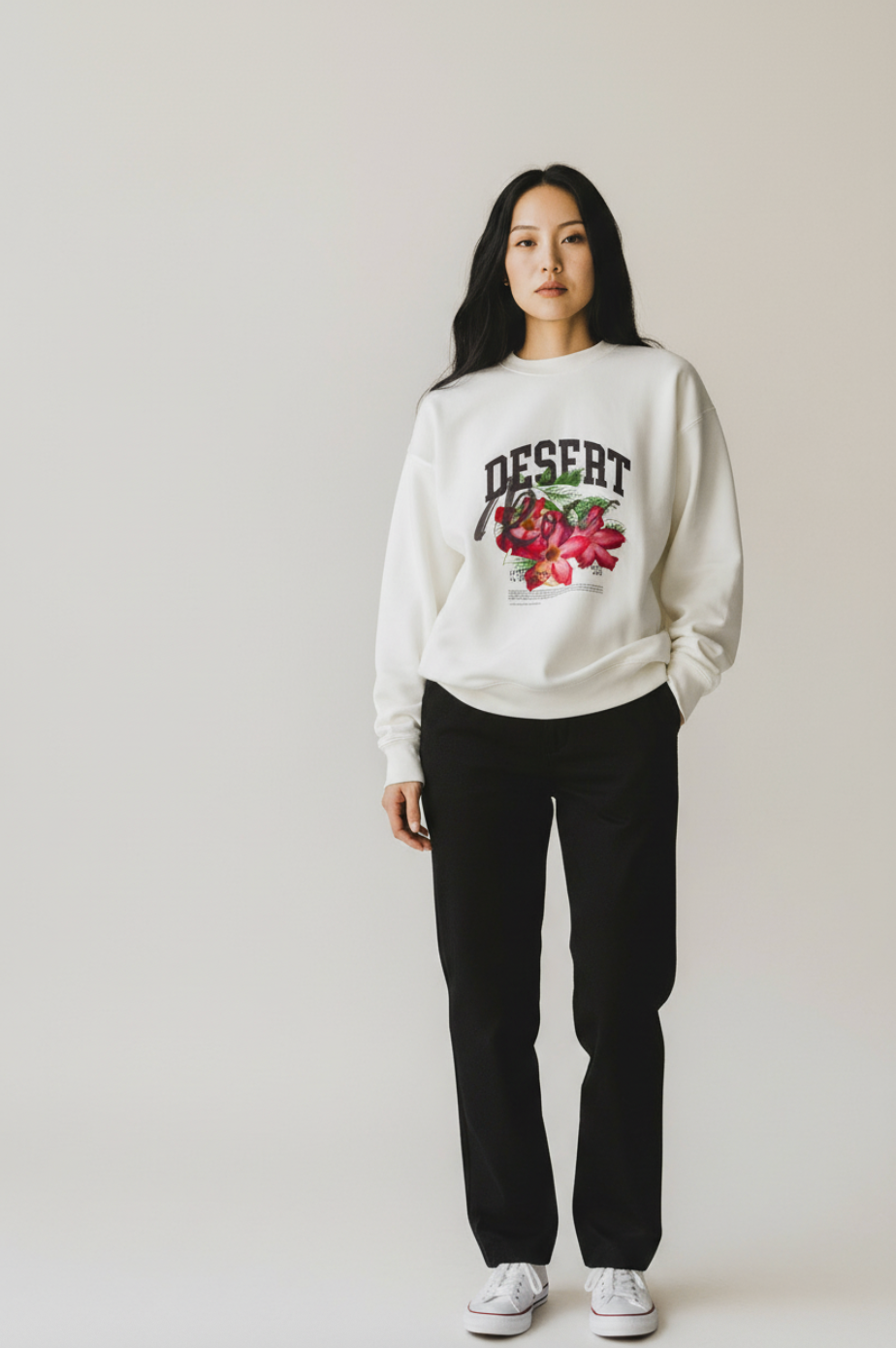 Essential Unisex Sweatshirt - Salt / Desert Rose Art